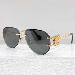 SS2024 Diseñador de marca Gafas de sol sin marco sin marco HW5092 Gafas de metal de moda para mujeres sexys con logotipo de metal de gran tamaño en el lado UV400 Gafas de sol sin borde sin borde