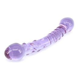 SS22 Sex Toy Massager Purple Pyrex Crystal Dildo Glass Sekspeeltjes Dildos Penis Anal Vrouw Volwassen Toys voor vrouwen Body Massager 5Sen1526485