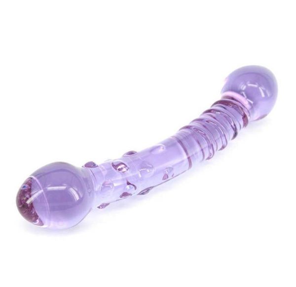 SS22 Sex Toy Massager Purple Pyrex Crystal Glass Glass Sex Toys Dildos Pene Anal Juguetes para adultos para mujeres Massora de carrocería 5Sen1526485