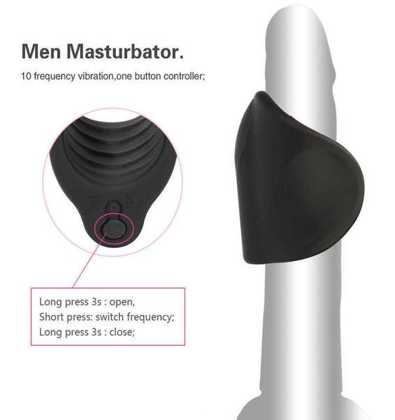 SS22 Sexo Massagers de juguete Men Pene Extend Vibration Trainer USB Charger Male Delay entrenamiento Glanes Vibrador Vibrador de 10 velocidades ADUL1051197