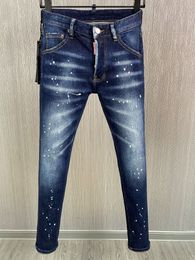 SS24 D9896 COOLGUY MAN JEANS Fabric Micro-élastique Caractéristiques de haut niveau de lavage à la fermeture à glissière Small Cuir Tag EU44-EU54