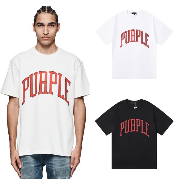 SS24 ÉTÉ Purple3029 Marque Statue de la Liberté Trophée Imprimé Double Fil Pur Coton T-shirt à manches courtes pour Hommes et Femmes OVERSIZE S- XL