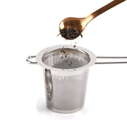 Infuseur à thé SS304 en acier inoxydable, passoire à thé à feuilles mobiles, panier à poignée pliante, théière, fleur, filtre à herbes, grand