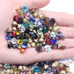 SS38 8082mm 288PCSPACK Strass Chatonsstone sieraden Glass Nailart Poinedback Diamantesupplier Cone 240328