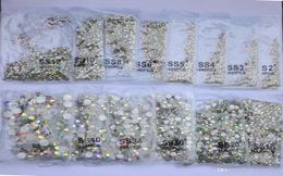 SS3SS50 cristal AB dos plat strass 3D verre décoration d'ongle taille mixte ongles pierres accessoires 7763273