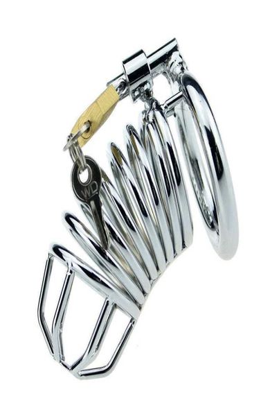 sscc Sex toy jouets masseurs dispositif en acier inoxydable cage à coq pour hommes ceinture en métal anneau de pénis serrure bondage produits pour adultes 3196814