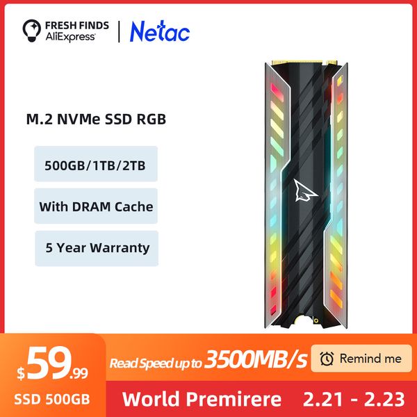 SSD NVMe m2 ssd 500gb 1 to 2 to SSD M2 RGB M.2 NVMe PCIe Solid State Drive Disque dur interne pour ordinateur portable de bureau