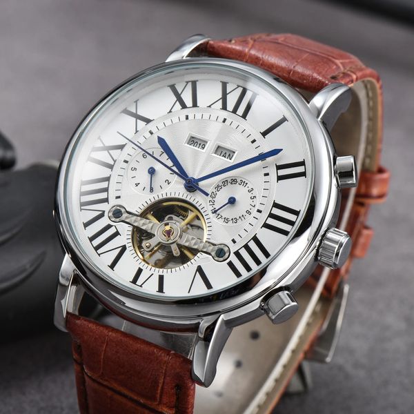 Nouveau B Ballon Chiffres Romains Montres Pour Hommes Lunette En Céramique Classique 42MM Montre De Réservoir De Luxe Automatique Mouvement Mécanique Montre-bracelet Montre-bracelet