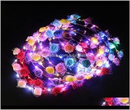 SSS Colorful Christmas Party brillant Halloween Crown Flower Bandband Femmes Girls LED Light Up Hair Up Garlands Gyuww Flashing Bra9363965