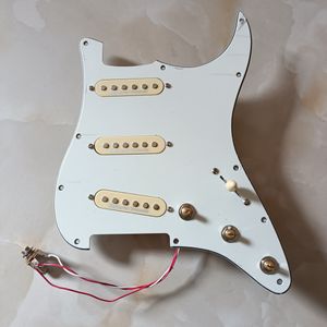 SSS Upgrade Prewired Pickgaurd pickups Set Interruptor de división de bobina multifunción Amarillo Seymour Duncan SSL Interruptor de bobina simple de 5 vías Adecuado para guitarra ST