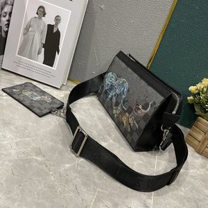 SSYY 2023 Mannen Embossing cross body bag 2 delige set in Luxe Designer Tassen mode grijs zwart 2 kleuren messenger bags handtas voor Pochette Voyage