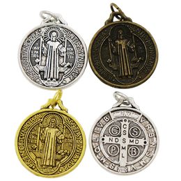 St Benedict Medal Cross Cristo Redentor Charms Antiek Zilver Katholicisme Hangers Mode-sieraden T1643 25x22mm 80pcs / lot