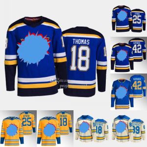 St. ''blues''#18 Robert Thomas Jersey Jake Voisins Alexey Toropchenko Kasperi Kapanen Brayden Schenn Binnington Buchnevich Joel Torey