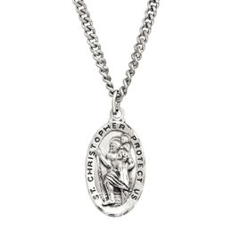 St. Christopher Medallion ketting in sterling zilver en roestvrij de patroonheilige van reizigers en chauffeur
