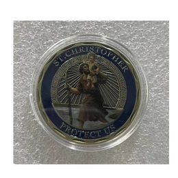 Gift St. Christopher Patron Saint of Travellers herdenkingsuitdaging Coin Collection Coin Badge dubbelzijds reliëf.
