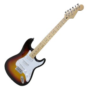 Guitarra eléctrica ST, diapasón de arce, color Sunburst vintage, cuerpo de caoba, Guitarra de 6 cuerdas,