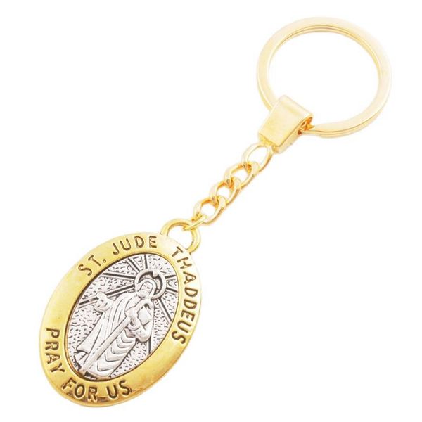 ST.JUDE THADDEUS priez pour nous 2 pouces pendentif porte-clés voyage Protection porte-clés K1778 breloques catholiques porte-clés