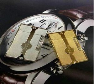 Gift son plus léger brillant avec adaptateur Luxury Men Accessoires Gold and Silver Color Matter Lighters 328905416