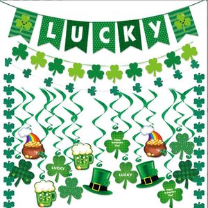 St. Patrick's Day Decoratie Ballon Clover Lucky Grass Ierse Letter Flag Hangende Ornament Happy Saint Patrick Irish Party Decoratie