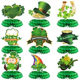 St Patrick's Day Honeycomb Desktop Tafel Ornamenten Iers Festival Party Woondecoratie