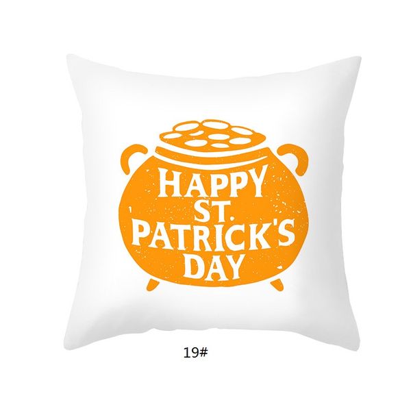 Saint-Patrick jeter taie d'oreiller 18 x 18 pouces trèfle peau de pêche coussin bière irlandaise nain décor canapé canapé taie d'oreiller CCF4981