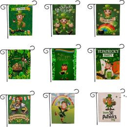 St Patricks Day Tuin Vlag DIY Kleine Verticale Groene Parade Vakantie Buiten Decor voor Yard Farmhouse 47 * 32cm Rre13075
