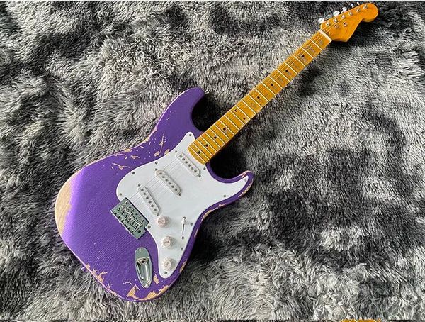 ST la guitare électrique de couleur violette, l'ancienne, vente directe d'usine, personnalisée, livraison gratuite