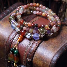 ST0200 Natuurlijke chakra edelsteen 108 mala armband voor vrouwen handgemaakte Tibetaanse buddish armband hoge kwaliteit Mala kralen sieraden