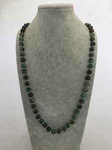 ST0296 colliers Boho fantaisie pour femmes 8mm collier noué Turquoise africaine en 38 pouces bijoux en pierre personnalisés