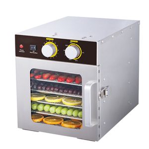 ST04 Máquina de deshidratador de frutas de alimentos eléctricos 220V 110V Deshidrator de acero inoxidable 6 bandejas con temperatura del temporizador. control