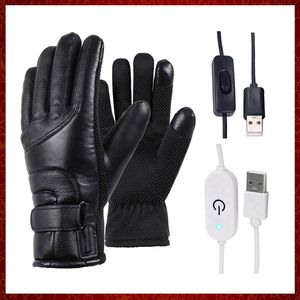 ST132 Guantes calefactables de invierno para motocicleta Pantalla táctil alimentada por USB A prueba de viento Impermeable Cálido Ciclismo Esquí Guantes calefactores eléctricos