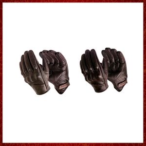 ST175 Guantes de motocicleta para hombre con pantalla táctil de cuero marrón, guantes para bicicleta eléctrica, guantes para ciclismo, dedo completo, Moto, bicicleta, Motocross, Luvas