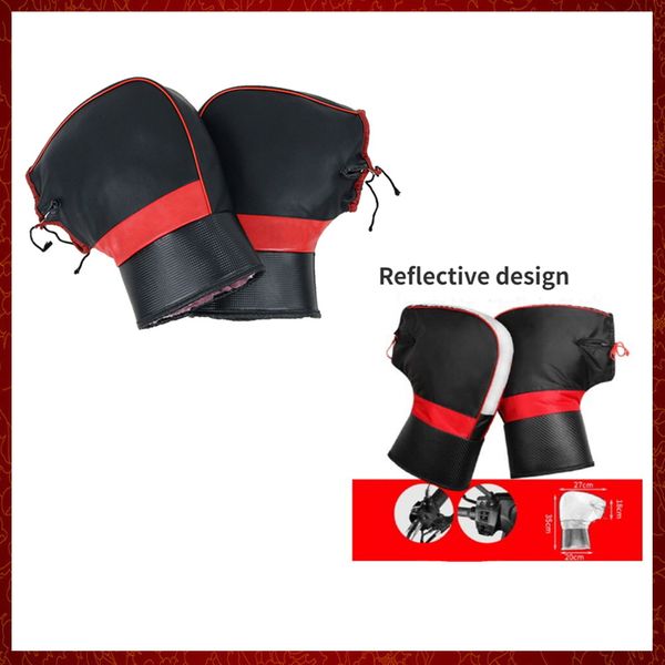 ST207 Guidon de moto imperméable et chaud pour garder au chaud en hiver, gants, mitaines, chauffe-mains, manchon de moto pour moto, vélo électrique