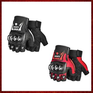 ST214 Moto Mitaines Gants Pour Hommes Femmes Moto Gant Racing Équitation Demi Doigt Rouge Gants Unisexe D'été Guantes Motocross