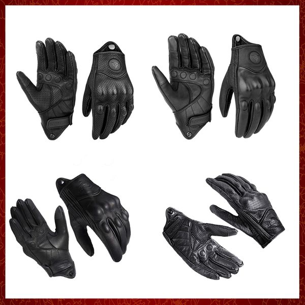 ST217 Gants De Moto en cuir équitation coupe-vent écran tactile Motociclista Guantes Moto Luva De Couro Motoqueiro respirant été