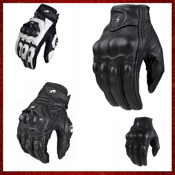 ST23 hommes femmes 4 saisons conduite Supertech noir/blanc moto gants en cuir course gant moto peau de vache vélo de course chevalier