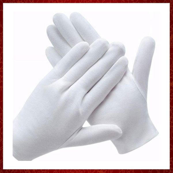 ST316 1 par de guantes de algodón blanco que funcionan para manos secas Película de manejo Guantes de SPA Guantes de inspección ceremonial