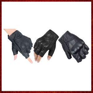 ST329 été Moto gants sans doigts accessoires peau de chèvre en cuir demi doigt gants Motocross Gant Moto Guantes Moto