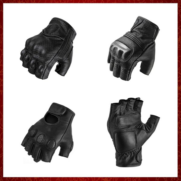 ST375 gants respirants sans doigts gants de Moto d'été gants de Motocross en peau de mouton rétro Moto Moto Guantes Moto
