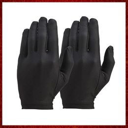 ST376 1 par de guantes finos interiores con forro negro de seda pura para bicicleta, motocicleta, guantes deportivos suaves para conducir, ciclismo, guantes de fiesta, talla única