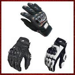 ST386 Gants de moto en cuir Gants de moto Gants d'équitation de vélo de route en cuir Noir moto motocross doigt complet homme femme