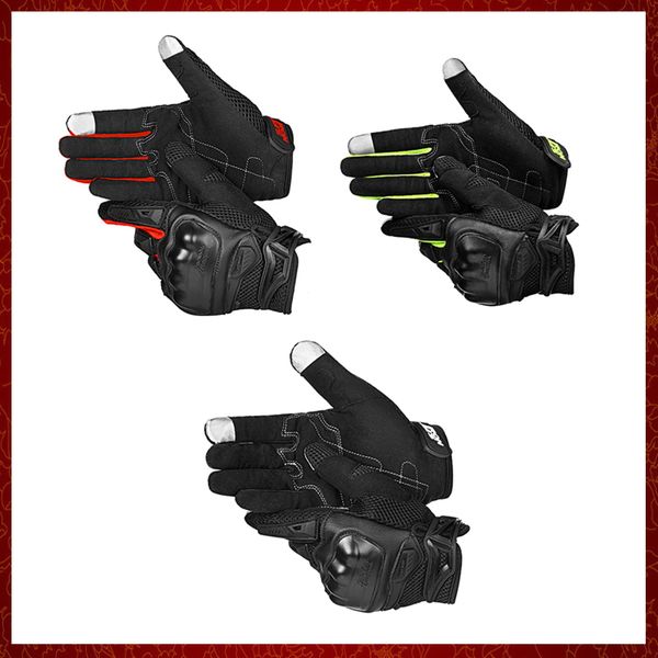 Guantes de Moto ST4 de verano para hombre, guantes transpirables con pantalla táctil para Moto de carreras, equipo protector para Motocross