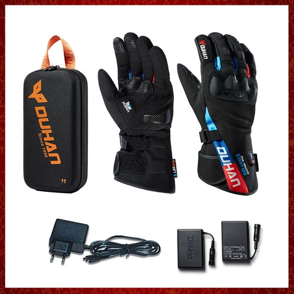 ST412 ski moto gants chauffants chaud alimenté par batterie thermique étanche chauffage hiver écran tactile Guantes Para Moto