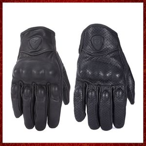 ST421 rétro poursuite en cuir véritable gants de Moto écran tactile hommes femmes Motocross étanche vélo électrique gants Moto gant