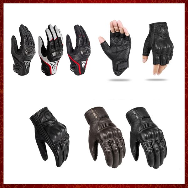 ST488 2021 Gants de moto en cuir véritable imperméables coupe-vent hiver chaud été respirant écran tactile gants de voiture de vélo