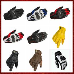 ST49 guantes de cuero para motocicleta y Scooter con pantalla táctil, protección transpirable, guantes de Motocross para carreras, guantes para primavera y otoño para hombres