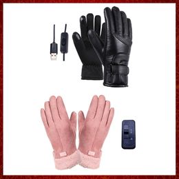 ST493 Guantes calefactables para hombre, calentador para manos USB recargable, guantes calefactores eléctricos, guantes térmicos para ciclismo en invierno con pantalla táctil, guantes para bicicleta a prueba de viento