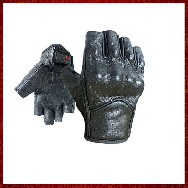 ST659 Gants de moto demi-doigt en cuir sans doigts été hommes gant gant Scooter Moto accessoire mitaine vélo sport course cyclisme