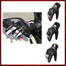 ST664 guantes de cuero transpirable para motocicleta, guantes de carreras con pantalla táctil para hombre, guantes de Motocross para BMW Suzuki HONDA Kawasaki