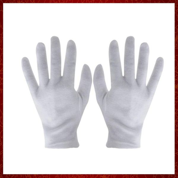 ST818 Película de manipulación de manos secas Guantes de SPA Guantes de inspección ceremonial Piezas Guantes de trabajo de algodón blanco 1 par de guantes